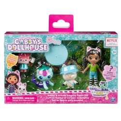 Gabby's Dollhouse DreamWorks , Coffret cadeau édition camping avec figurines Gabby Girl, Pandy Paws, Baby Box et MerCat, jouets à collectionner pour filles et garçons à partir de 3 ans