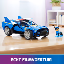 PAW Patrol - La Super Patrouille Le Film - Véhicule Deluxe Chase - Voiture Figurine Figurine Pat Patrouille À Collectionner - Sons Et Lumières - Pat Patrouille Jouet - Voiture pour Enfant 3 Ans et +