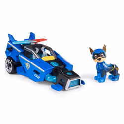 PAW Patrol - La Super Patrouille Le Film - Véhicule + Figurine Chase - Voiture Figurine Pat Patrouille À Collectionner - Sons Lumières - Pat Patrouille Jouet - Voiture pour Enfant 3 Ans et + - Vue supplémentaire 6