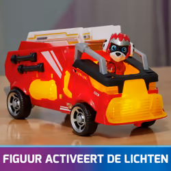 PAW Patrol - La Super Patrouille Le Film - Véhicule + Figurine Marcus - Voiture Figurine Pat Patrouille À Collectionner - Sons Lumières - Pat Patrouille Jouet - Voiture pour Enfant 3 Ans et +
