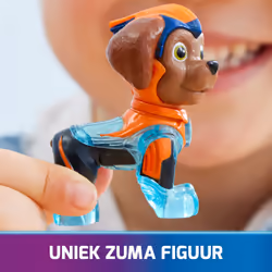 PAW Patrol - La Super Patrouille Le Film - Véhicule + Figurine Zuma - Voiture Figurine Pat Patrouille À Collectionner - Sons Lumières - Pat Patrouille Jouet - Voiture pour Enfant 3 Ans et +