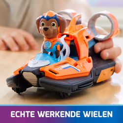 PAW Patrol - La Super Patrouille Le Film - Véhicule + Figurine Zuma - Voiture Figurine Pat Patrouille À Collectionner - Sons Lumières - Pat Patrouille Jouet - Voiture pour Enfant 3 Ans et +