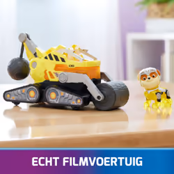 PAW Patrol - La Super Patrouille Le Film - Véhicule + Figurine Ruben - Voiture Figurine Pat Patrouille À Collectionner - Sons Lumières - Pat Patrouille Jouet - Voiture pour Enfant 3 Ans et +