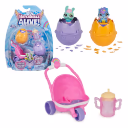 Hatchimals ALIVE - Pack de 2 + Poussette - 2 Oeufs, 2 Figurines À Collectionner, 1 Poussette Et 3 Accessoires - A Faire Eclore Avec De L'Eau - Thème Bébé - Jouet Enfant 3 Ans et + - Vue supplémentaire 5