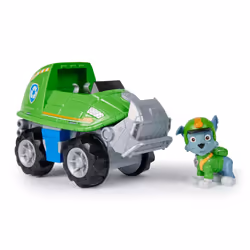 PAW Patrol - Pat Patrouille - Véhicule + Figurine Rocky Jungle Pups - Voiture Figurine Pat Patrouille À Collectionner - Thème ...