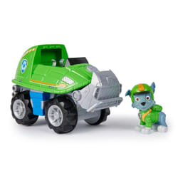 PAW Patrol - Pat Patrouille - Véhicule + Figurine Rocky Jungle Pups - Voiture Figurine Pat Patrouille À Collectionner - Thème Jungle - Pat Patrouille Jouet - Voiture pour Enfant 3 Ans et +