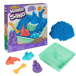 Kinetic Sand SABLE MAGIQUE - COFFRET CHÂTEAU BAC À SABLE 454 G + 4 ACCESSOIRES - Sculptez à l'Infini ce Sable à Modeler comme de la Pâte à Modeler - Jouet Enfant 3 Ans et + - Coloris Modèle Aléatoire