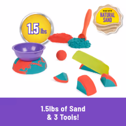 Kinetic Sand , Mold n' Flow, 680 g de sable rouge et turquoise, 3 outils, jouets sensoriels pour enfants à partir de 3 ans