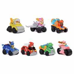 PAW Patrol PAT PATROUILLE LA SUPER PATROUILLE LE FILM - Pack de 7 Racers Pup Squad La Pat Patrouille The Mighty Movie - Voiture Figurine À Collectionner - Pat Patrouille - - Jouet Enfant 3 Ans et +