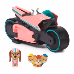 PAW Patrol : La Super Patrouille le film, Moto avec figurines Liberty Super Patrouille et jeunes patrouilleurs, jouets pour g ...