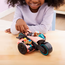 PAW Patrol : La Super Patrouille le film, Moto avec figurines Liberty Super Patrouille et jeunes patrouilleurs, jouets pour garçons et filles à partir de 3 ans