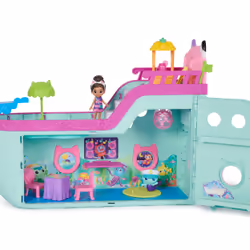 Spin Master Gabby's Dollhouse Bateau de Croisière 45 cm 2 Figurines 16 Accessoires Effets Lumineux - Vue supplémentaire 4