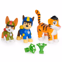 PAW Patrol Jungle Pups, Figurines articulées Chase, Tracker & Tiger avec lance-projectile, jouets pour les garçons et les ...