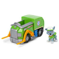 PAW Patrol , Rocky Recycle Truck, Camion avec figurine articulée à collectionner, jouets respectueux de la planète pour les garçons et les filles à partir de 3 ans