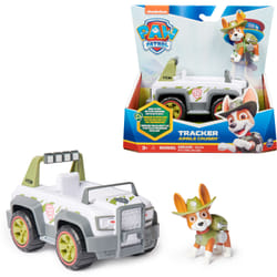 PAW Patrol - Pat Patrouille - VÉHICULE FIGURINE TRACKER- Voiture 15 cm Figurine Pat Patrouille À Collectionner - Pat Patrouille Jouet - Jouet Durable Plastique Recyclé - Voiture pour Enfant 3 Ans et +