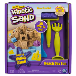 Kinetic Sand Sable Magique - COFFRET PLAGE 340 G DE SABLE + 9 ACCESSOIRES - Créé Différentes Formes Hypnotisantes avec Ce Sab ...