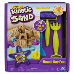 Kinetic Sand Sable Magique - COFFRET PLAGE 340 G DE SABLE + 9 ACCESSOIRES - Créé Différentes Formes Hypnotisantes avec Ce Sable Magique Et Coloré comme avec De La Pâte A Modeler - Jouet Enfant 3 Ans Et + - Loisirs Créatifs