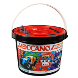 Meccano - BARIL 150 PIECES JUNIOR - 5 Modèles Différents A Construire - Jeu de Construction Avec 2 Outils - Alternative Aux Ecrans - Jouet Enfant 5 Ans Et +