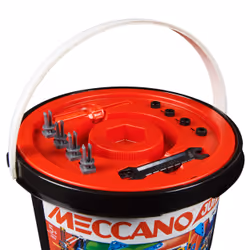 Meccano - BARIL 150 PIECES JUNIOR - 5 Modèles Différents A Construire - Jeu de Construction Avec 2 Outils - Alternative Aux Ecrans - Jouet Enfant 5 Ans Et +