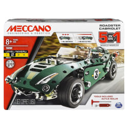 Meccano - CABRIOLET RETRO FRICTION 5 MODÈLES - Coffret Inventions Avec 174 Pièces, 1 Moteur Rétro friction Et 2 Outils - Jeu de Construction - 6040176 - Jouet Enfant 8 Ans et +