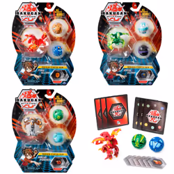 Bakugan , Starter Pack 3 personnages, Pyrus Phaedrus, Créatures transformables à collectionner, à partir de 6 ans, 6 an(s)