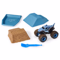 Monster Jam , Coffret débutant Monster Dirt Megalodon, avec 226 g (8 oz) de Monster Dirt et un monster truck officiel en métal moulé à l'échelle 1:64