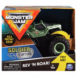 Monster Jam , Monster truck authentique Soldier Fortune Rev 'N Roar à l'échelle 1:43, Voiture, 3 an(s), Couleurs assorties