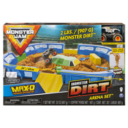 Monster Jam , Coffret Monster Dirt Arena de 60 cm avec 907 g de Monster Dirt et monster truck exclusif en métal moulé à l'échelle 1:64