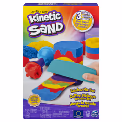 Kinetic Sand SABLE MAGIQUE - COFFRET ARC-EN-CIEL 383 G + OUTILS - Créez Différentes Formes Hypnotisantes avec Ce Sable Magiqu ...