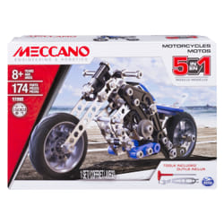 Meccano - MOTO 5 MODÈLES - 5 Modèles De Véhicules Motos A Construire - Coffret Inventions Avec 174 Pièces Et 2 Outils - Jeu de Construction - Jouet Enfant 8 Ans et +
