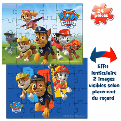 Spin Master Grande Valisette Metal 2 Puzzles Lenticulaires Paw Patrol, 36 pièce(s), 3 an(s)