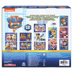 Games PAW Patrol: The Movie, Coffret de 12 puzzles de 48 pièces, pour les enfants à partir de 4 ans