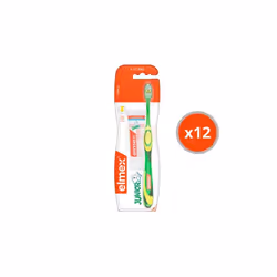 Pack de 12 - elmex - Brosse à dents souple elmex® Anti-Caries Junior 6-12 ans & Dentifrice 12ml