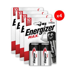 Pack de 4 - Energizer Max Alcaline C/LR14, pack de 2 Piles