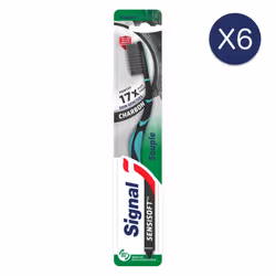 6 Brosses à dents SIGNAL Sensisoft Charbon Souple (Lot de 6)
