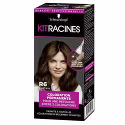 Pack de 2 - Kit Racines - Coloration Racines Permanente - Châtain R6