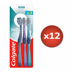Pack de 12 - Brosses à dents Colgate Deep clean Medium