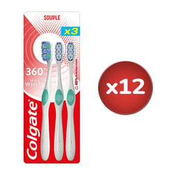 Pack de 12 - Brosses à dents Colgate Max White Medium
