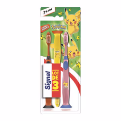 Pack de 3 - SIGNAL Brosse à Dents Junior 7 + Ans Pokémon Extra Souple x3