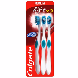 Pack de 12 - 4 lots de 3 - Brosse à dents Colgate 360° Max white One Medium