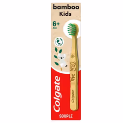 Pack de 12 - Brosse à dents enfant Colgate Bambou avec Brins infusés au Charbon Souple