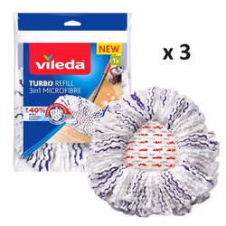 Vileda - 3 recharges Turbo3en1 pour système Turbo