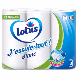 Pack de 2 - Lotus - 3 Rouleaux Essuie-tout J'essuie-tout