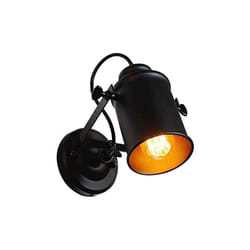 Goeco - Applique murale Intérieure Noire Réglable, Projecteur Métal Vintage Industriel E27 pour Salon Chambre Salle à manger Cuisine (Ampoule Non