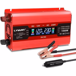 LVYUAN Convertisseur 12V 220V 230V 1500W DC à AC convertisseur de Puissance Voiture Onduleur TransformateurLCD Display