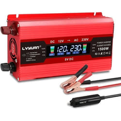 LVYUAN Convertisseur 12V 220V 230V 1500W DC à AC convertisseur de Puissance Voiture Onduleur TransformateurLCD Display