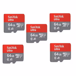 Lot de 5 Carte Mémoire Micro SDXC SanDisk Ultra 64Go 64g Vitesse de Lecture Allant jusquà 140MB/S Classe 10 U1 A1 TF Carte