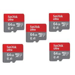 Lot de 5 Carte Mémoire Micro SDXC SanDisk Ultra 64Go 64g Vitesse de Lecture Allant jusquà 140MB/S Classe 10 U1 A1 TF Carte