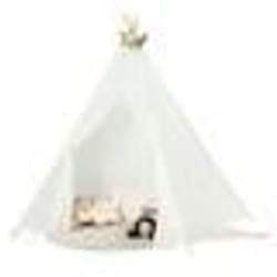 COSTWAY Grande Tipi Tente de Jeu Pour Enfant avec Guirlande de Lumières en Dentelle Romantique de Style Princesse