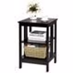 COSTWAY Table de Chevet à 3 Niveaux Table dAppoint Simple et Contemporain pour Chambre Salon 40x40x61CM Brun
